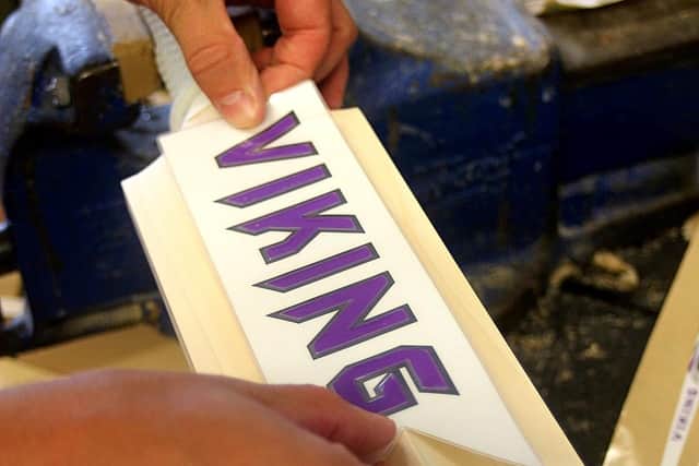 Finishing touches to a Viking cricket bat