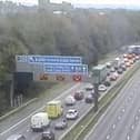 All traffic is being held between junction 5 and junction 4, near Bolton, whilst emergency services work at the scene