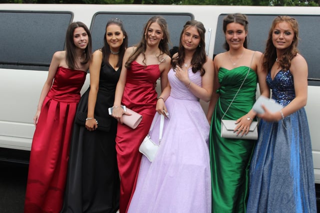 A group of young ladies with their limo