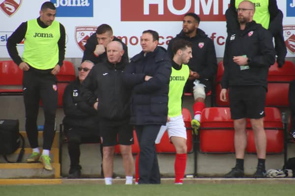 John McMahon (left) and Oli Howse are playing their part in Morecambe's pre-season training Picture: Ian Lyon