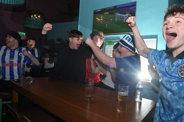 England fans watching the match against Iran at Roper Hall.