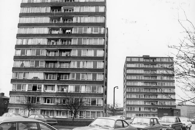 In 1980 - when this picture was taken - Avenham flats were plagued with problems, including vandalised lifts, causing mothers being forced to trundle their children up long flights of stairs in their prams