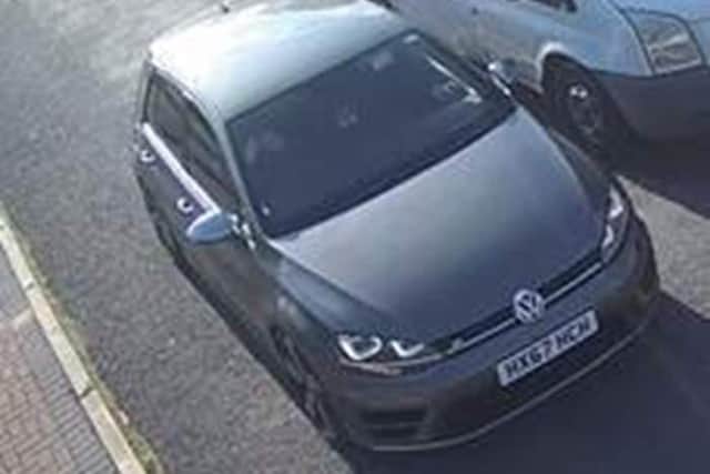 Police are also seeking a grey Volkswagen Golf, registration number HX67 HCH (Credit: Lancashire Police)