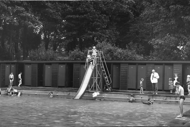 Haslam Park swimming pool, in Preston, in August 1958