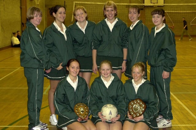 Cardinal Newman College netball team team, back row, from left, Elizabeth Hunt, Rachael McKenna, Carly Hendey, Katy Myerscough, Vicky Nickson and Kate Sutton. Front row, from left, Jackie Myerscough, Helen Taberner (captain) and Emma Booth who have won through to the National Schools Tournament and will represent Lancashire in the Regional Tournament