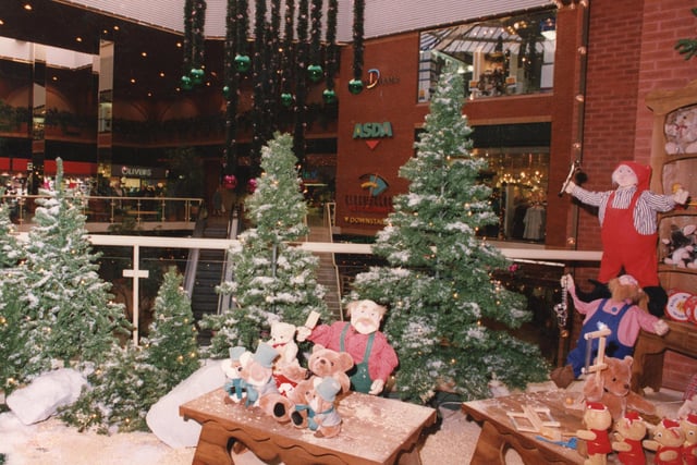 The Christmas display inside Fishergate Shopping Centre in 1991