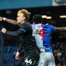 Brad Potts’ mouth connects with the elbow of Rovers’ Makhtar Gueye