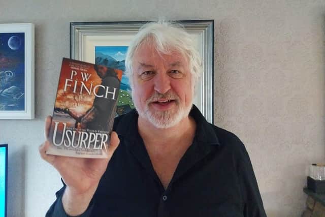 Paul Finch with his first historical action-adventure novel Usurper