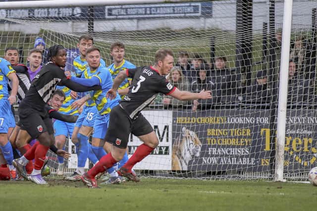 Goalmouth action from the defeat by Radcliffe at the weekend (photo: David Airey/dia_images)
