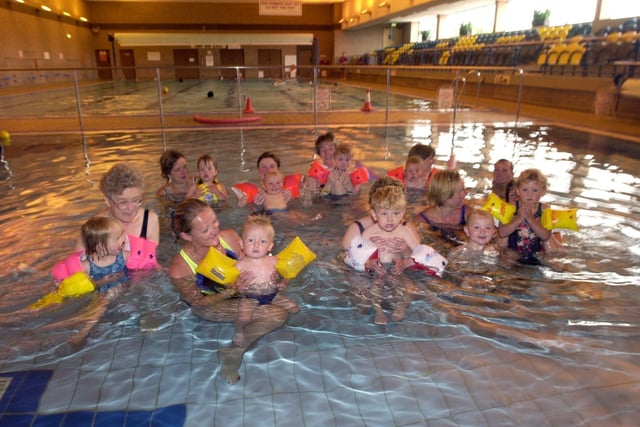 Tots and mums taking part in a Splashathon event at West View Leisure Centre, Ribbleton, Preston. The event was held to raise money for  Tommy's Campaign, the national pregnancy health campaign.