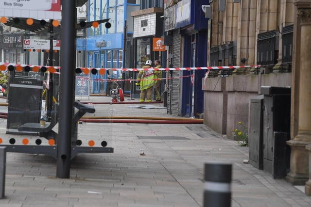 Emergency services at the scene of a fire in Preston on Friday morning.