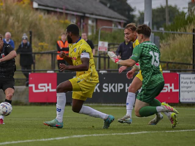 Tom Carr in action in Chorley's friendly defeat by Rochdale