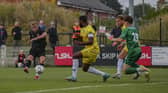 Tom Carr in action in Chorley's friendly defeat by Rochdale