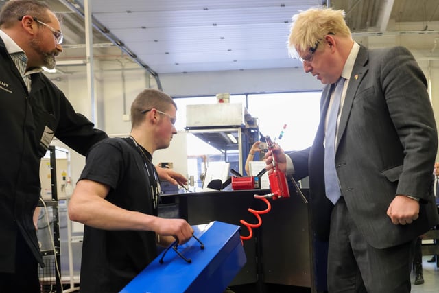 Boris Johnson at Burnley College. Picture by Andrew Parsons CCHQ / Parsons Media
