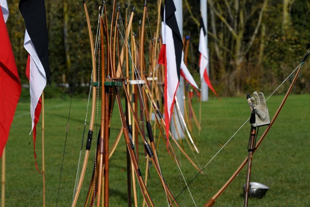 Photo Neil Cross; Samlesbury Longbow Archers, based at Preston Grasshoppers celebrate the Battle of Azincourt