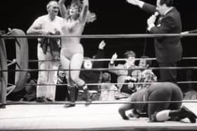 The first ladies' wrestling march to be staged in Preston - at the Guild Hall. The match was between Klondike Kate and Miss Mitzi Mueller. Eventual winner - Miss Mitzi Mueller