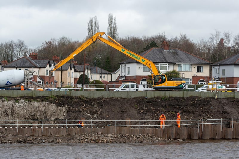 Latest developments on the flood defence walls on the River Ribble, Broadgate, Preston. Photo: Kelvin Stuttard