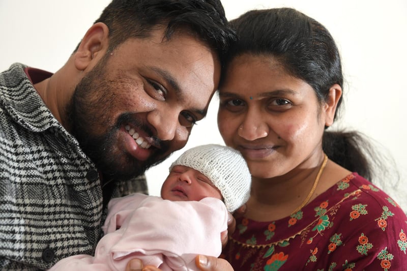Akira Ravutla, born on Christmas Day at 05:13, weighing 2.5kg, to Harish and Sandhya Ravutla from Preston