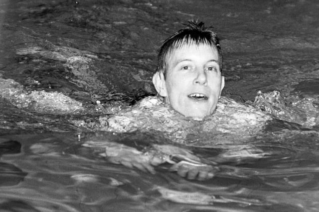 Jeff Postlethwaite enjoys a dip in the pool at Saul Street Baths