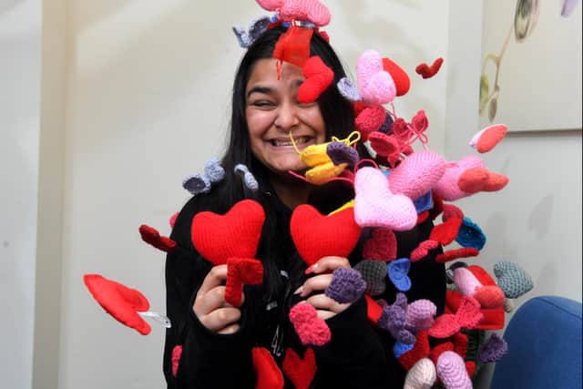 Student nurse Sarah Fearon has made over 150 pairs of hearts for the bereavement centre at Royal Preston Hospital to help families stay connected