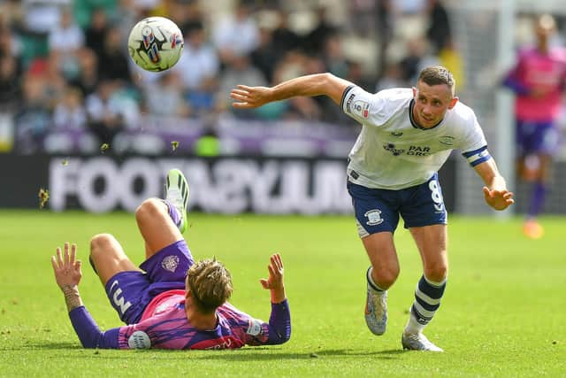 Preston's Alan Browne battles with Sunderland's Dennis Cirkin

Photographer Dave Howarth/CameraSport

The EFL Sky Bet Championship - Preston North End v Sunderland - Saturday 12th August 2023 - Deepdale - Preston

World Copyright © 2023 CameraSport. All rights reserved. 43 Linden Ave. Countesthorpe. Leicester. England. LE8 5PG - Tel: +44 (0) 116 277 4147 - admin@camerasport.com - www.camerasport.com