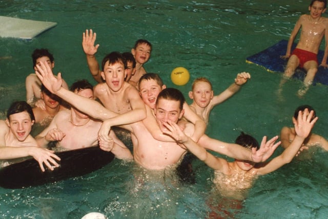 In December 1990 the pool was finally ordered to close. And these youngsters made their last splash at Saul Street Baths at a fun-filled It's a Knockout competition, organised by police officers from Stop Crime '90