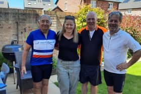 City to coast cyclists Michael Riding (second right) with daughter Clare Coupe, Alan Groves (first left) and councillor David Walker