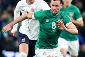 Alan Browne in action for the Republic of Ireland on Thursday night (Photo by PAUL FAITH/AFP via Getty Images)