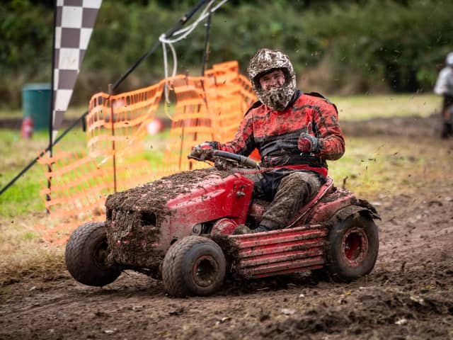 The last race of the year at Kirkham for members of the North West Lawn Mower Racing Association.
