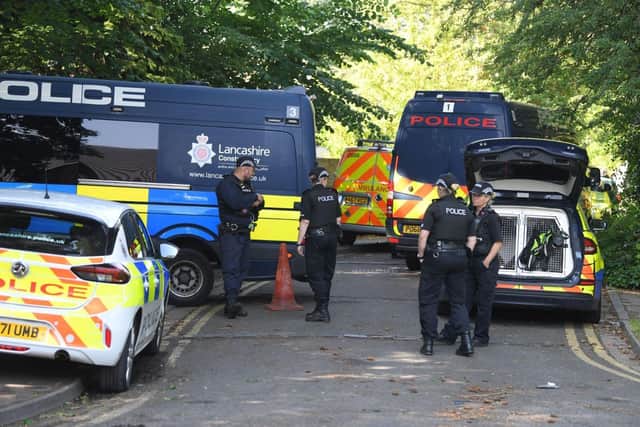 Officers later confirmed a 59-year-old man from Leyland was arrested under the Explosives Act
