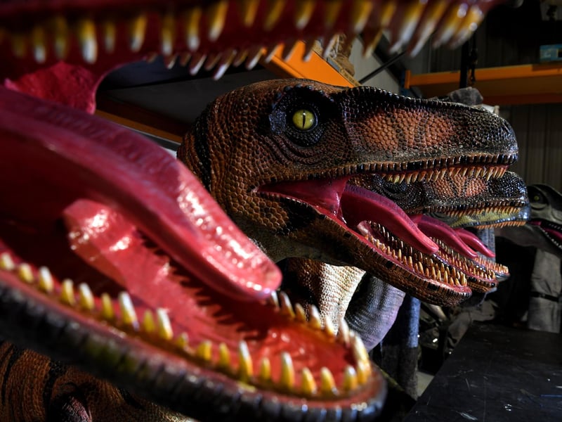 Dinosaur grin - the Jurassic Earth warehouse in Leyland