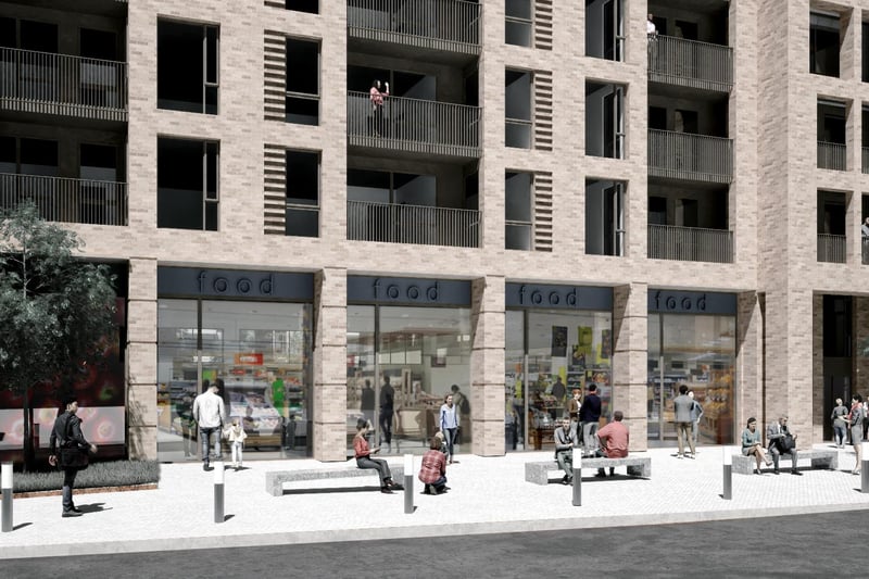 Three retail units will form part of the Queen Street frontage, with one of them intended for what planning agent Alban Cassidy described as a "Co-op or Spar-type development"