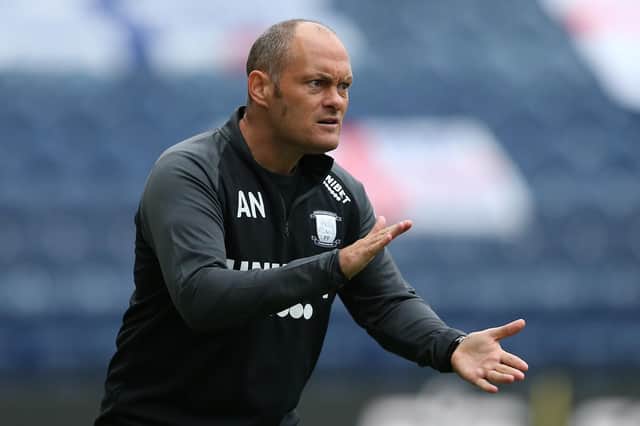 PRESTON, ENGLAND - AUGUST 29: Preston North End manager, Alex Neil reacts during the Carabao Cup First Round match between Preston North End and Mansfield Town at Deepdale on August 29, 2020 in Preston, England. (Photo by Charlotte Tattersall/Getty Images)