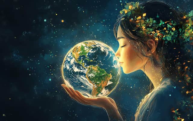 Showing love for Mother Earth (photo: Adobe)