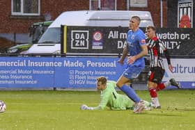 Tom Carr opens the scoring for Chorlkey (photo: David AIrey/dia_images)