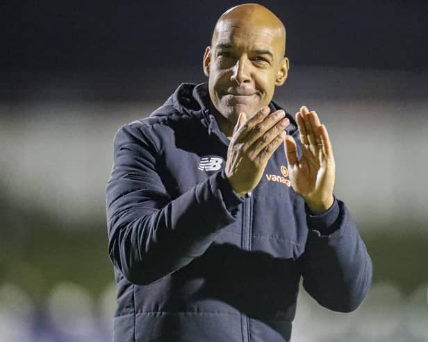 Andy Preece celebrates the win over Curzon Ashton (photo: David Airey/dia_Images)