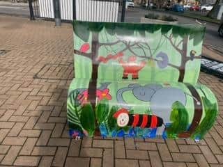 Each bench has an answer to a quiz as well as a QR code to scan for more information, including the inspiration behind it and the school