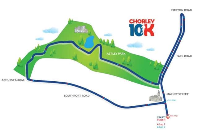 The Chorley 10k running route