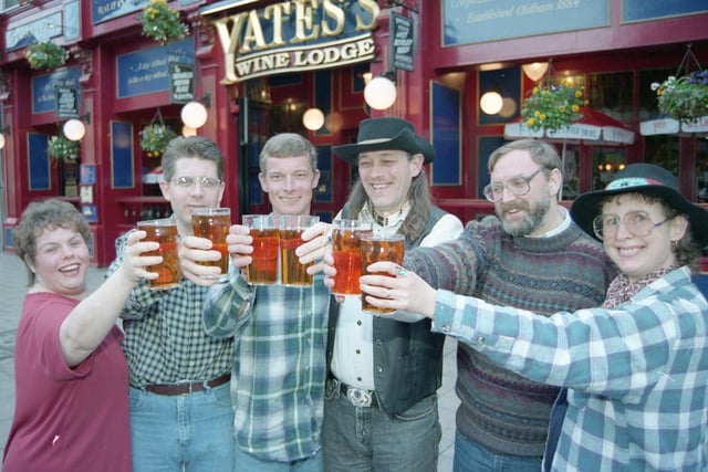 Anyone recognise these hardy folk undertaking a bitter test at Yates's?