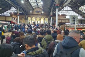 Commuter misery as they face a long wait at Preston Train Station as all trains to Scotland have been cancelled due to Storm Gerrit disruption