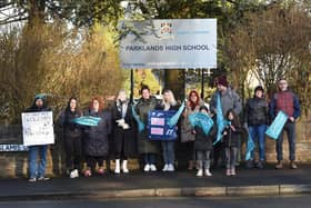 Staff striking at Parklands High School, Chorley
