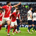 Anthony O'Connor gave Morecambe the lead in last season's FA Cup tie at Tottenham Hotspur Picture: Alex Davidson/Getty Images