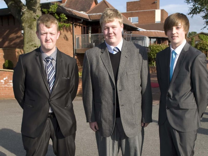 Penwortham Priory Sports and Technology College Prom night at Barton Grange Hotel - Blake Johnson, Jack Holme and Declan Walmsley