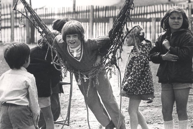 Children at Broomhgall playground May 1974