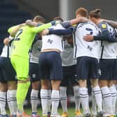 Preston North End players before kick-off against Blackburn at Deepdale
