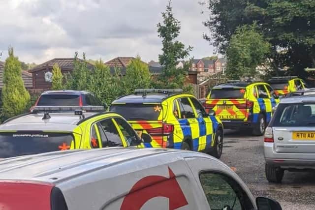 Armed officers and the police dog unit were called to an address in Cranfield View, Darwen on September 19 (Credit: Ben Smalley)