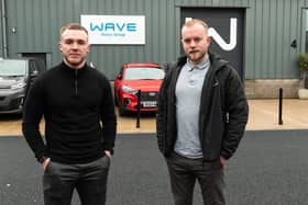 Sheldon Slater and Callum Ferguson, co-owners of Wave Motor Group in Whalley, Clitheroe. Photo: Kelvin Lister-Stuttard