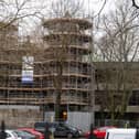 County Hall in Preston has scaffolding placed on the back and sides of the building for roof repair work. Photo: Kelvin Lister-Stuttard