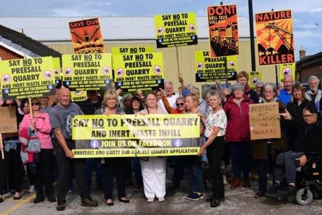 Protesters against plans for a quarry in Preesall
