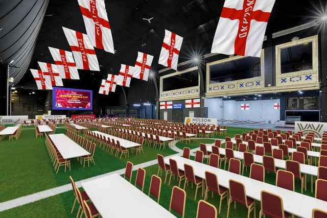 Blackpool's Olympia Exhibition space is being transformed into a World Cup fanzone, the biggest in Lancashire